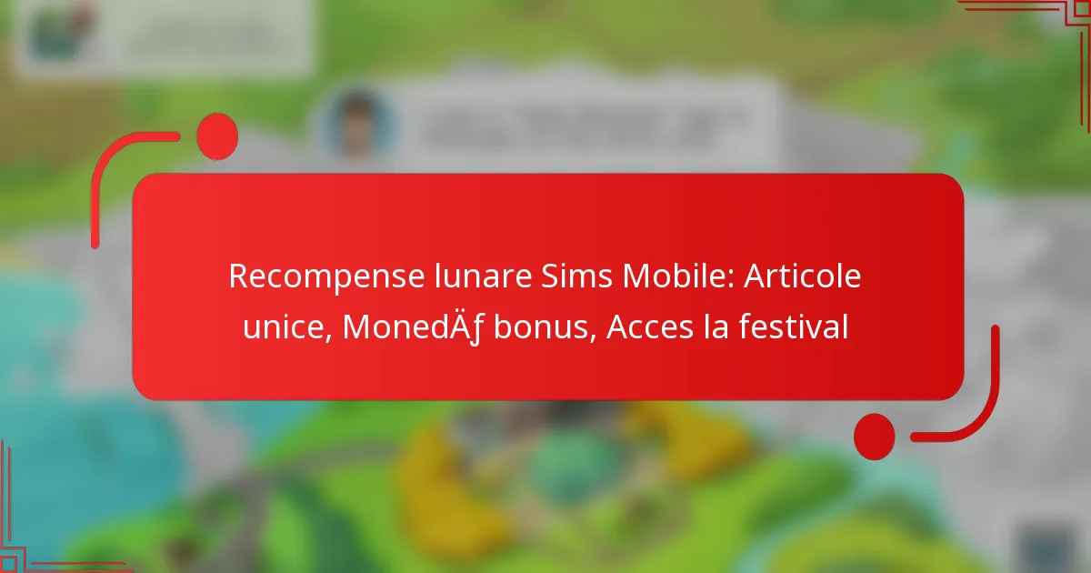 Recompense lunare Sims Mobile: Articole unice, Monedă bonus, Acces la festival