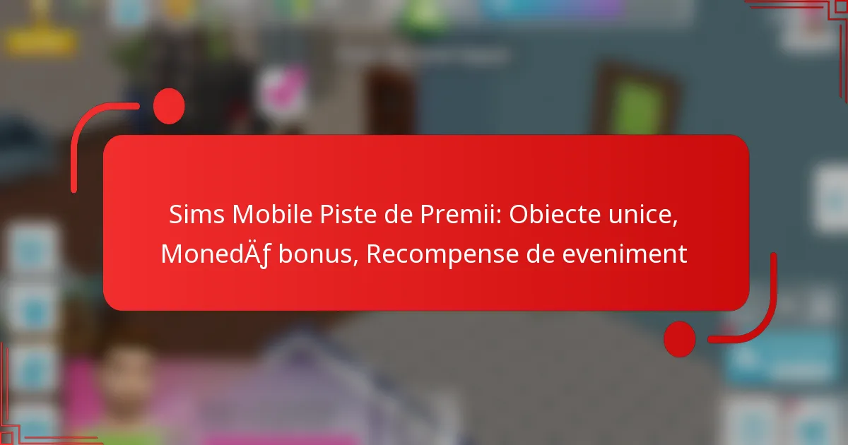 Sims Mobile Piste de Premii: Obiecte unice, Monedă bonus, Recompense de eveniment
